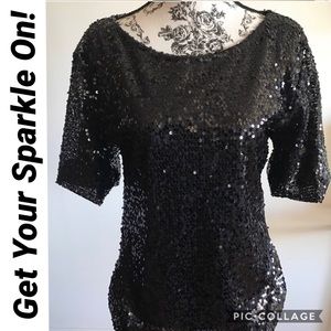Black Sequined Top